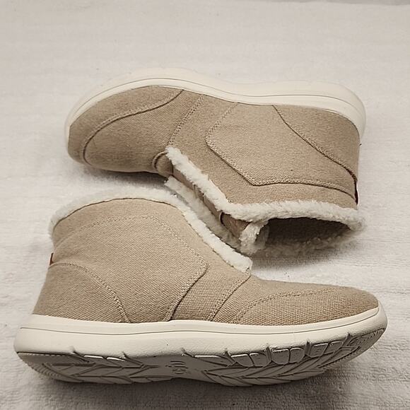 RYKA EVEREST GORE ANKLE BOOTS TAN LADIES SIZE 11/M IN VGUC SHEARLING FUR SLIP-ON - Picture 13 of 16